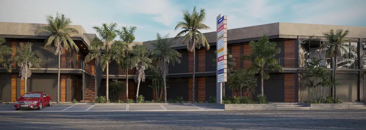 Render glorieta plaza comercial